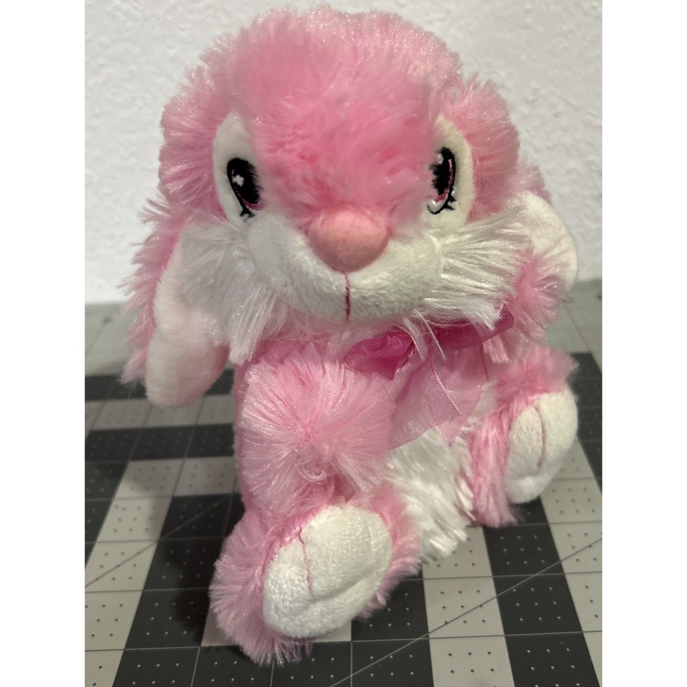 Dan Dee Collectors Choice Bunny Rabbit Plush Pink White‎ Floppy Ears Embroidered